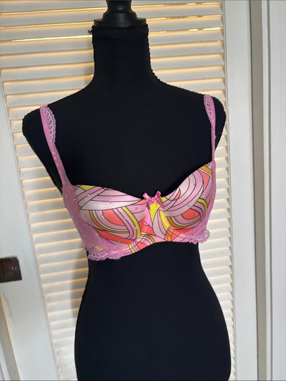 Balconet Underwire Bra with rhinestones